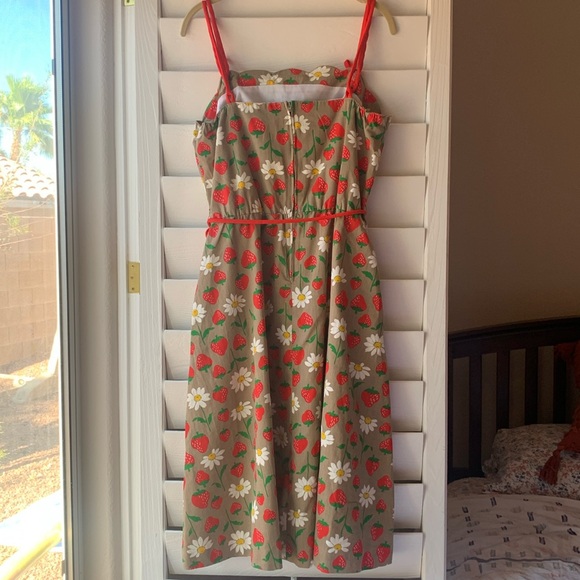 True Vintage Strawberry Novelty Jenni 70s Pinup Dress Large 14 - Picture 5 of 7
